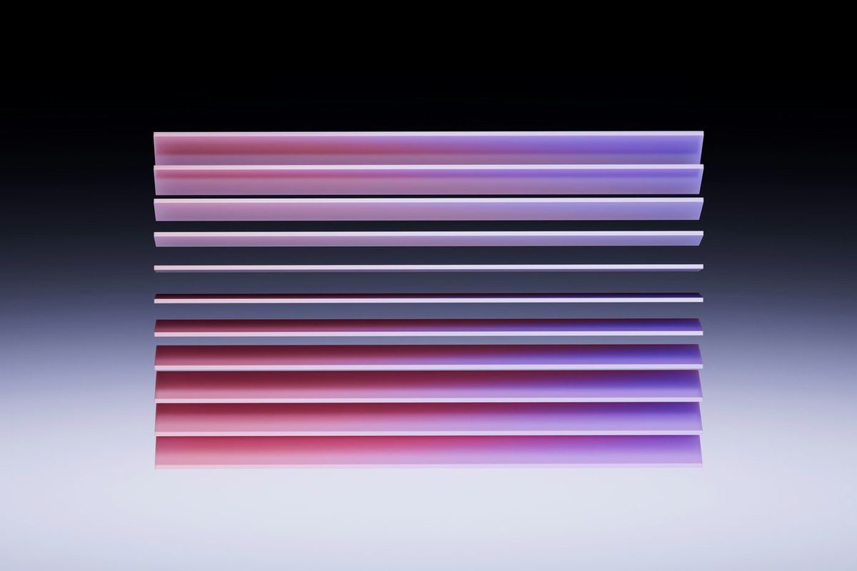 Barras tridimensionales en degradé, referencia abstracta al gráfico de barras